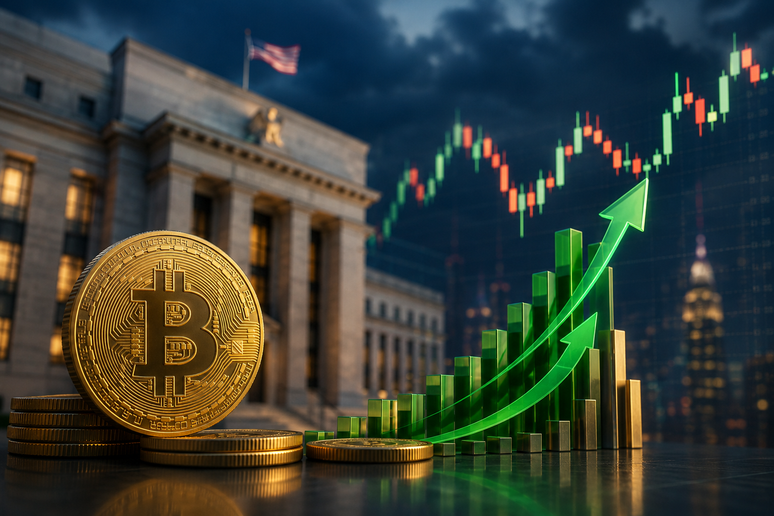 Novinky o kryptoměnách: pátek, 31. července 2026 - bitcoin udržuje 64 000 $ po "holubičí" pauze Fedu, kapitál se vrací do spotových ETF