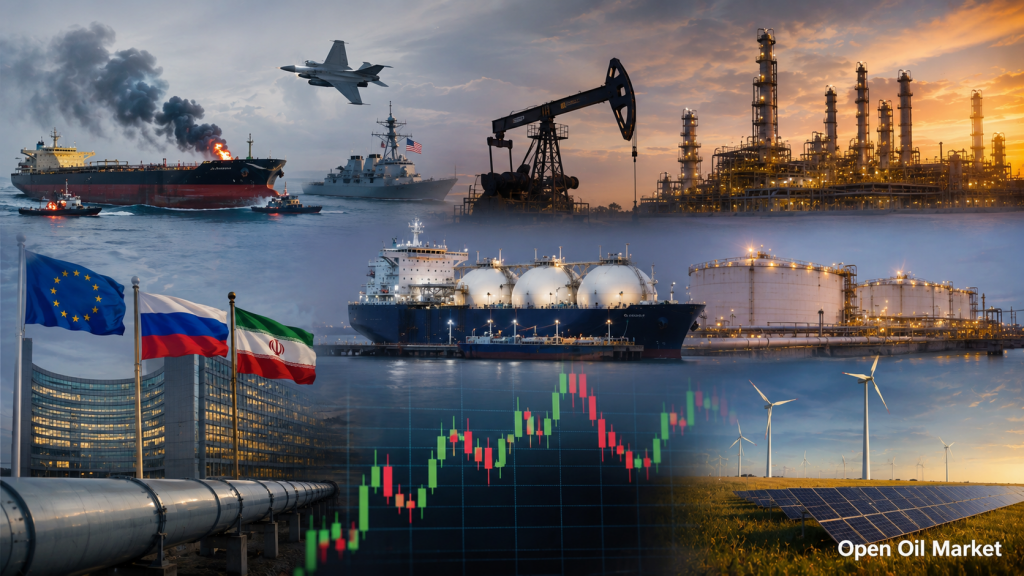 Analýza energetického sektoru 24. července 2026: ceny ropy Brent a WTI, plyn TTF, OPEC+, rafinérie, ropné produkty, obnovitelné zdroje a uhlí