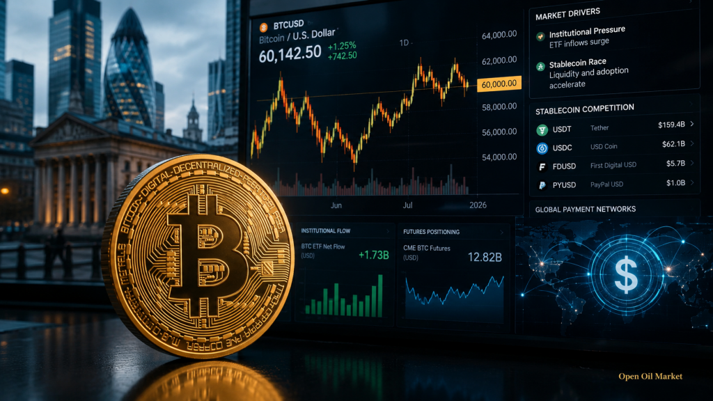 Trh kryptoměn 1. července 2026: Bitcoin, ETF, Ethereum a stablecoiny