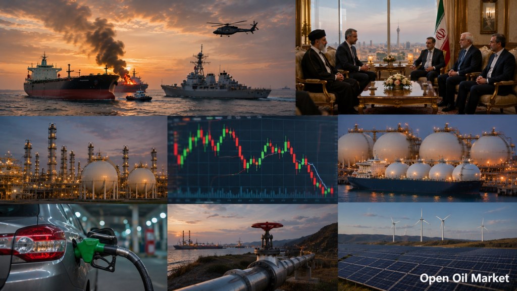 Novinky ropy a energie — pondělí, 27. července 2026: Brent, plyn TTF, OPEC+, KTK, uhlí a OZE