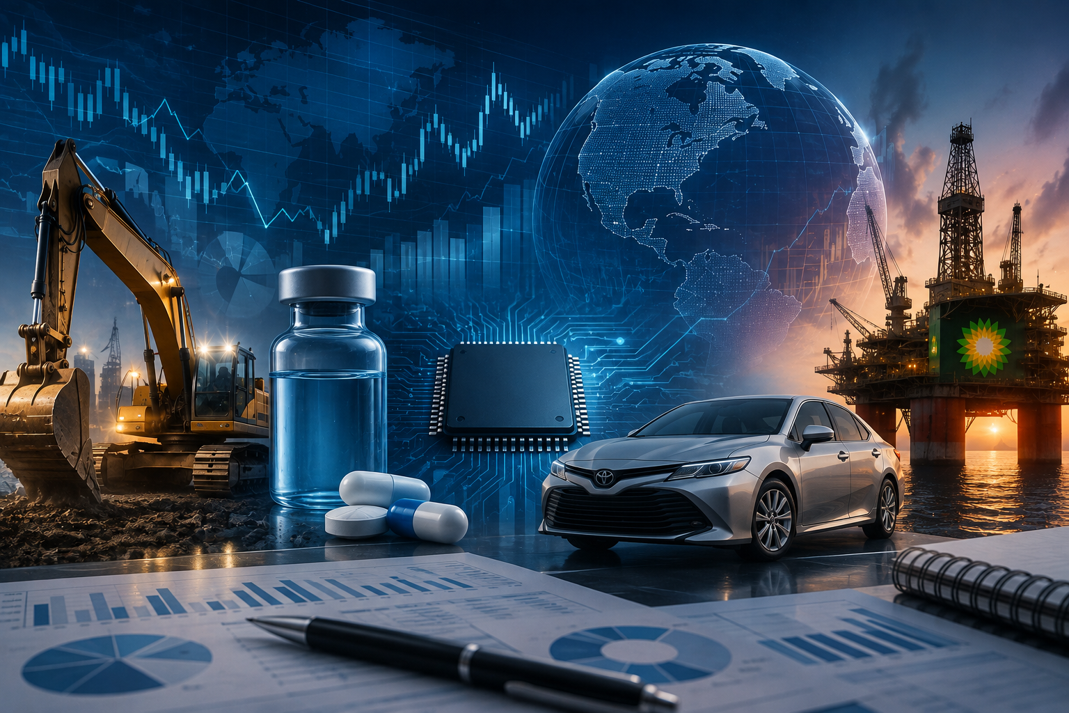 Ekonomické události a korporátní zprávy: úterý 4. srpna 2026 — JOLTS, zprávy Caterpillar, Pfizer, AMD, Toyota a BP