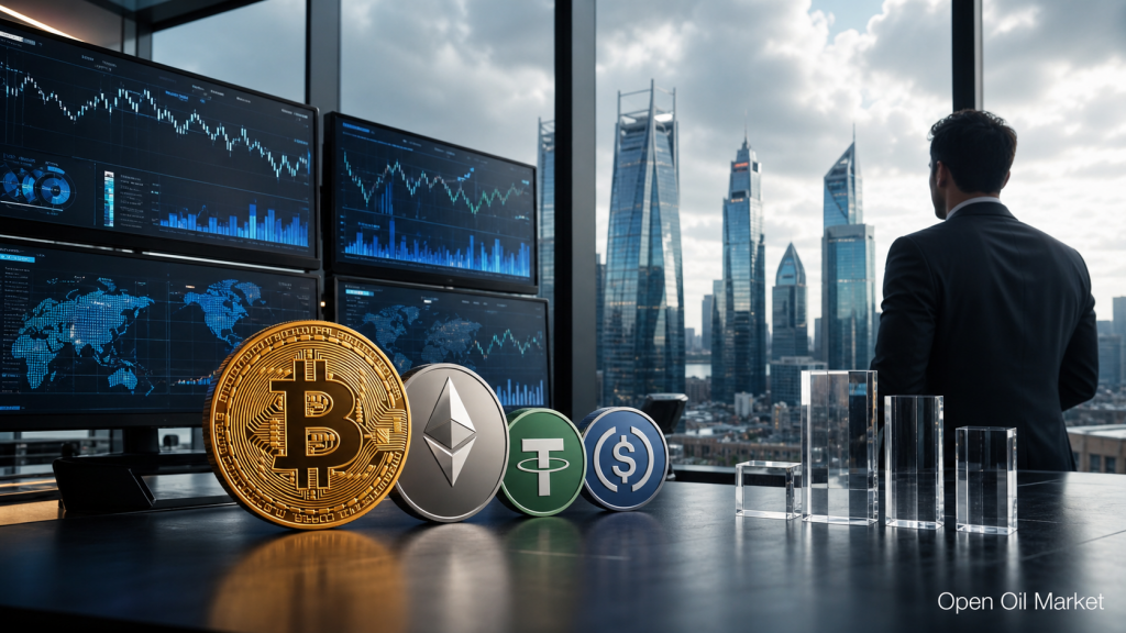 Zprávy kryptoměn, 4. května 2026: Bitcoin udržuje vedení mezi růstem ETF a stablecoinů
