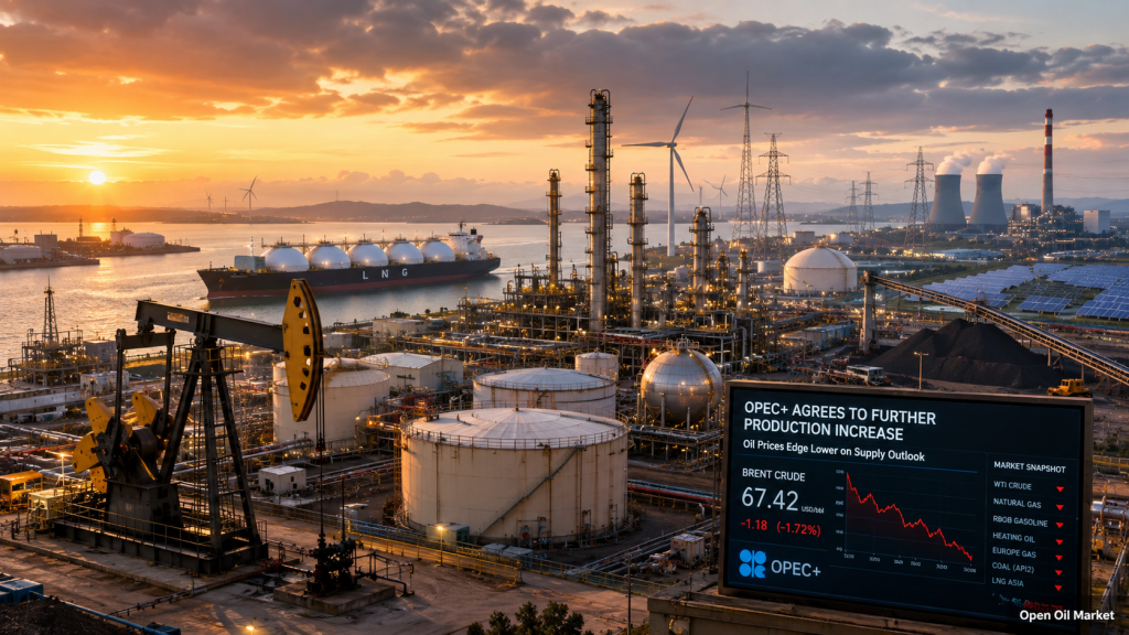 Novinky ropného a energetického sektoru 5. července 2026: OPEC+ zvyšuje těžbu, ropa zlevňuje, LNG a OZE mění trh TČK
