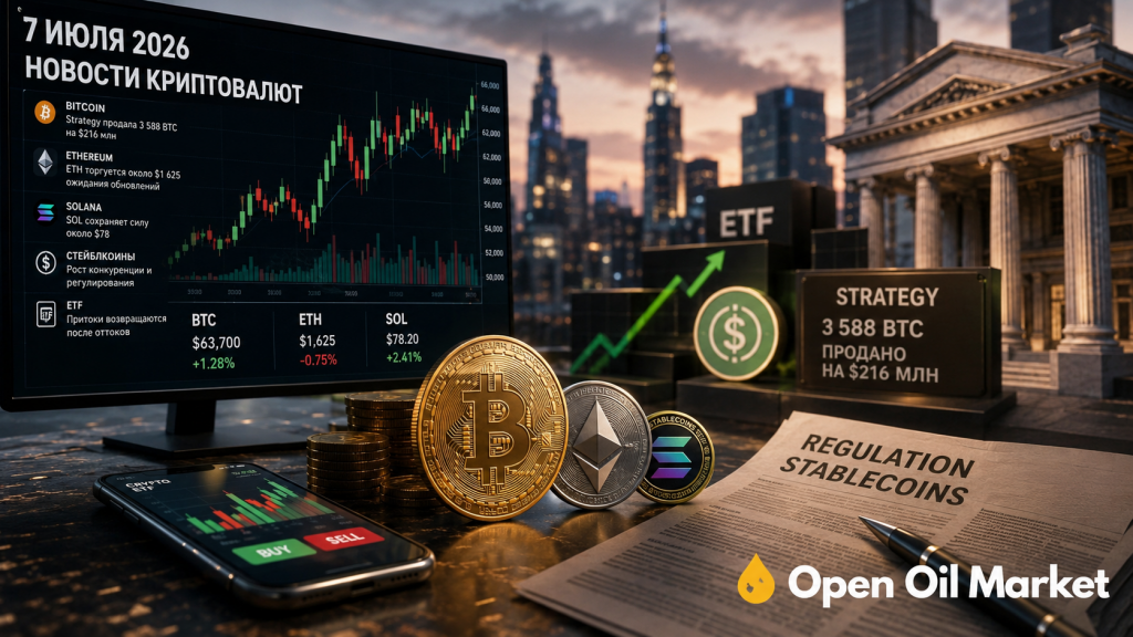 Kryptoměnové zprávy 7. července 2026: Bitcoin, ETF, strategie, Ethereum, Solana a stablecoiny
