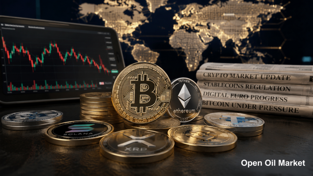 Novinky o kryptoměnách 24. června 2026: Bitcoin, Ethereum, stablecoiny a digitální euro na pozadí globálního kryptotrhu