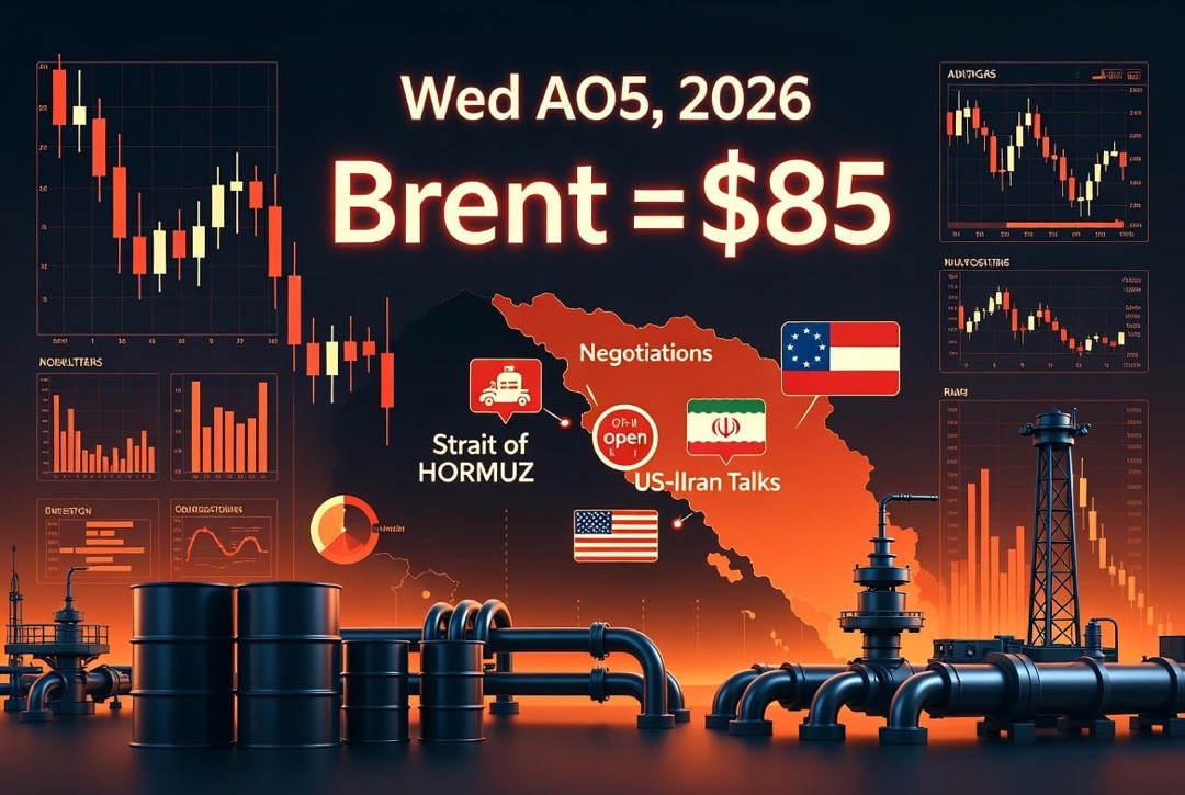 Novinky ropného a energetického sektoru – středa 5. srpna 2026: jednání USA a Íránu o otevření Ormuského průlivu způsobila pád ropy, Brent balanční úroveň u $85