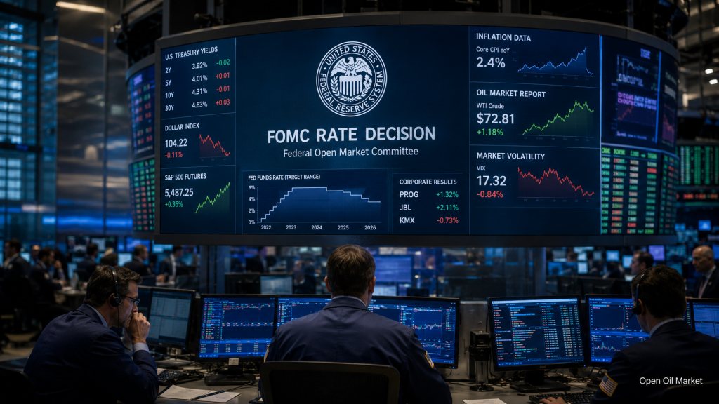 Ekonomické události a korporátní zprávy, středa 17. června 2026: FOMC, inflace v Británii a eurozóně, zpráva IEA a zprávy Progressive, Jabil a CarMax