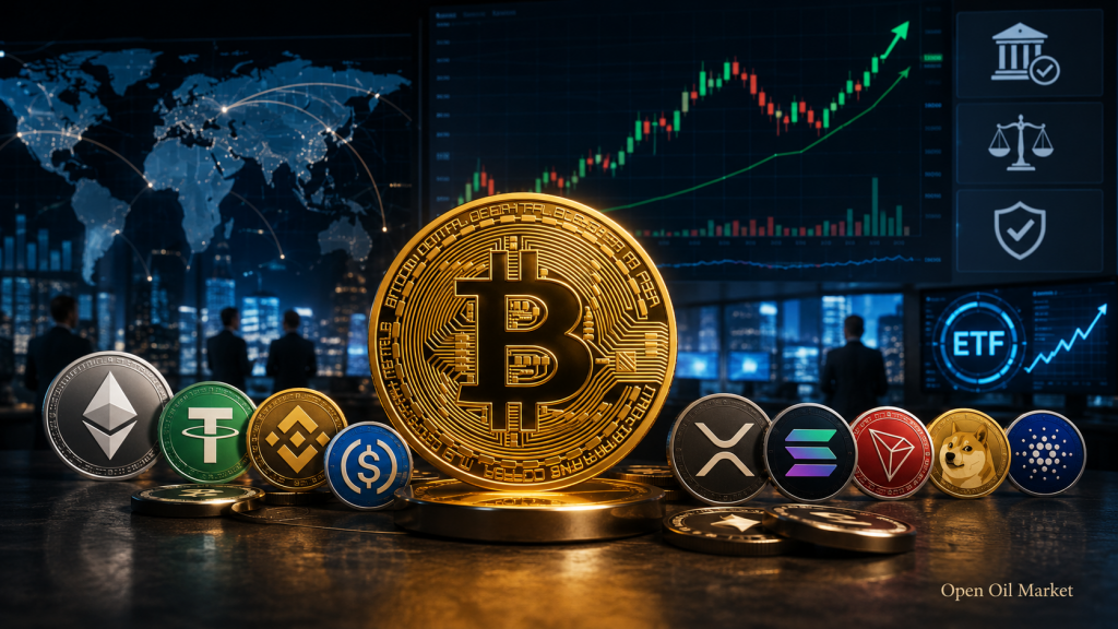 Zprávy kryptoměn 6. července 2026: Bitcoin, ETF, stablecoiny a top-10 kryptoměn.