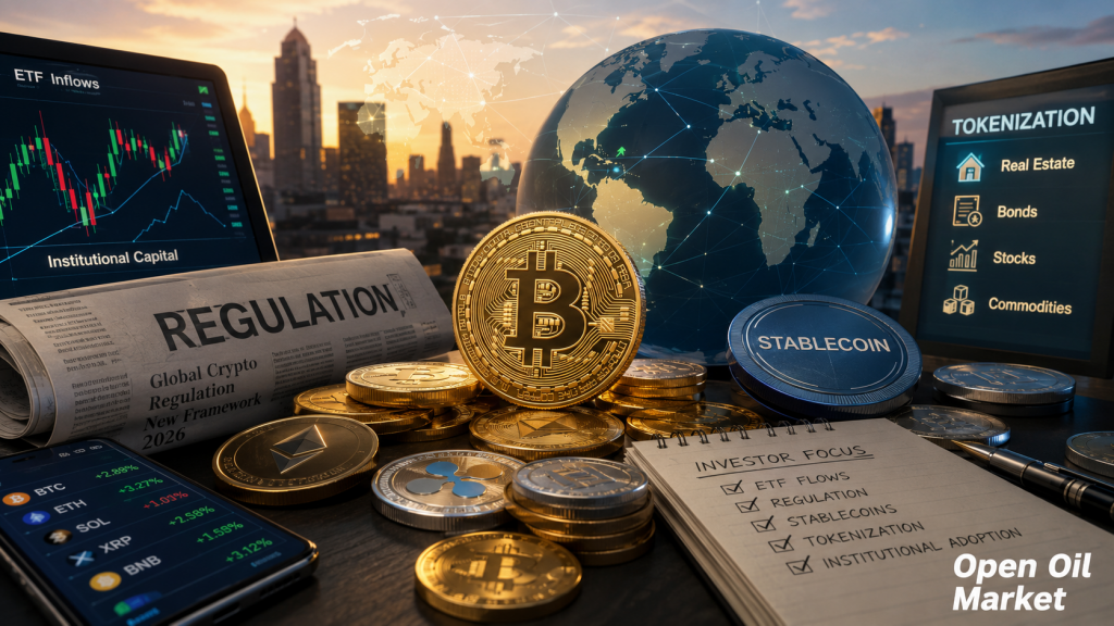 Světový trh s kryptoměnami 13. července 2026: Bitcoin, Ethereum, ETF, regulace, stablecoiny a tokenizace