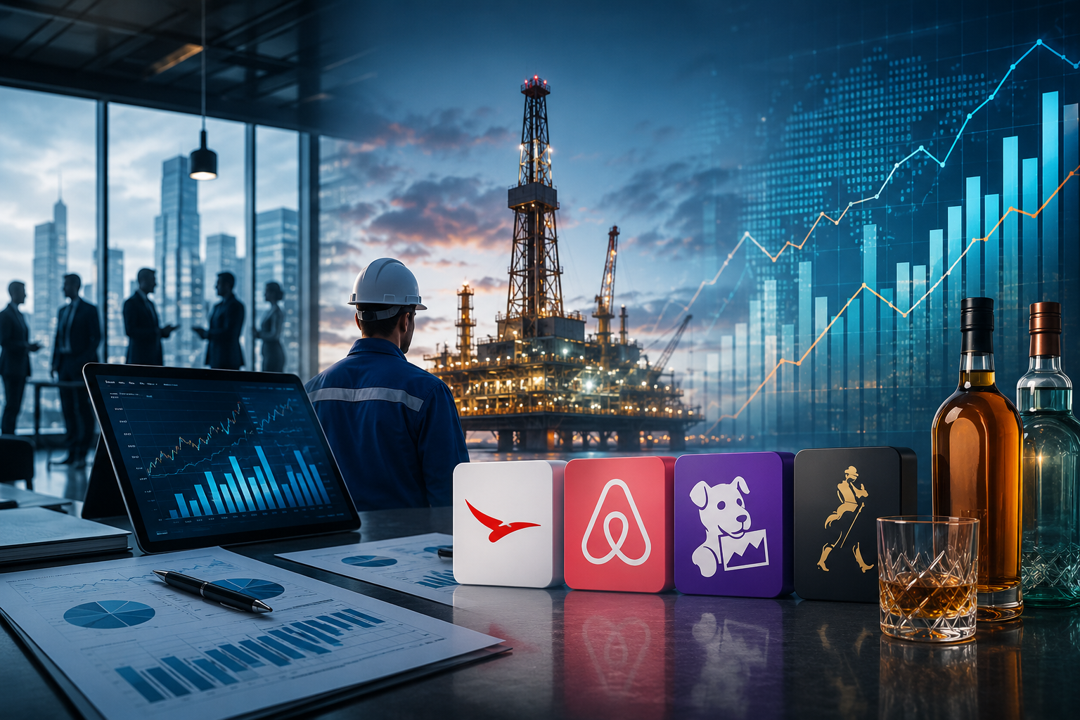 Ekonomické události a korporátní zprávy: čtvrtek, 6. srpna 2026 - produktivita práce USA, zprávy ConocoPhillips, Airbnb, Datadog a Diageo.