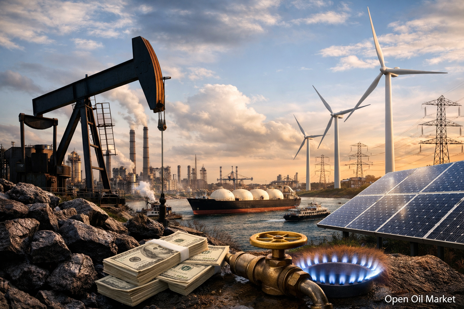 Novinky v ropě a energii — pátek 16. ledna 2026 Ropa, plyn, PEK a OZE