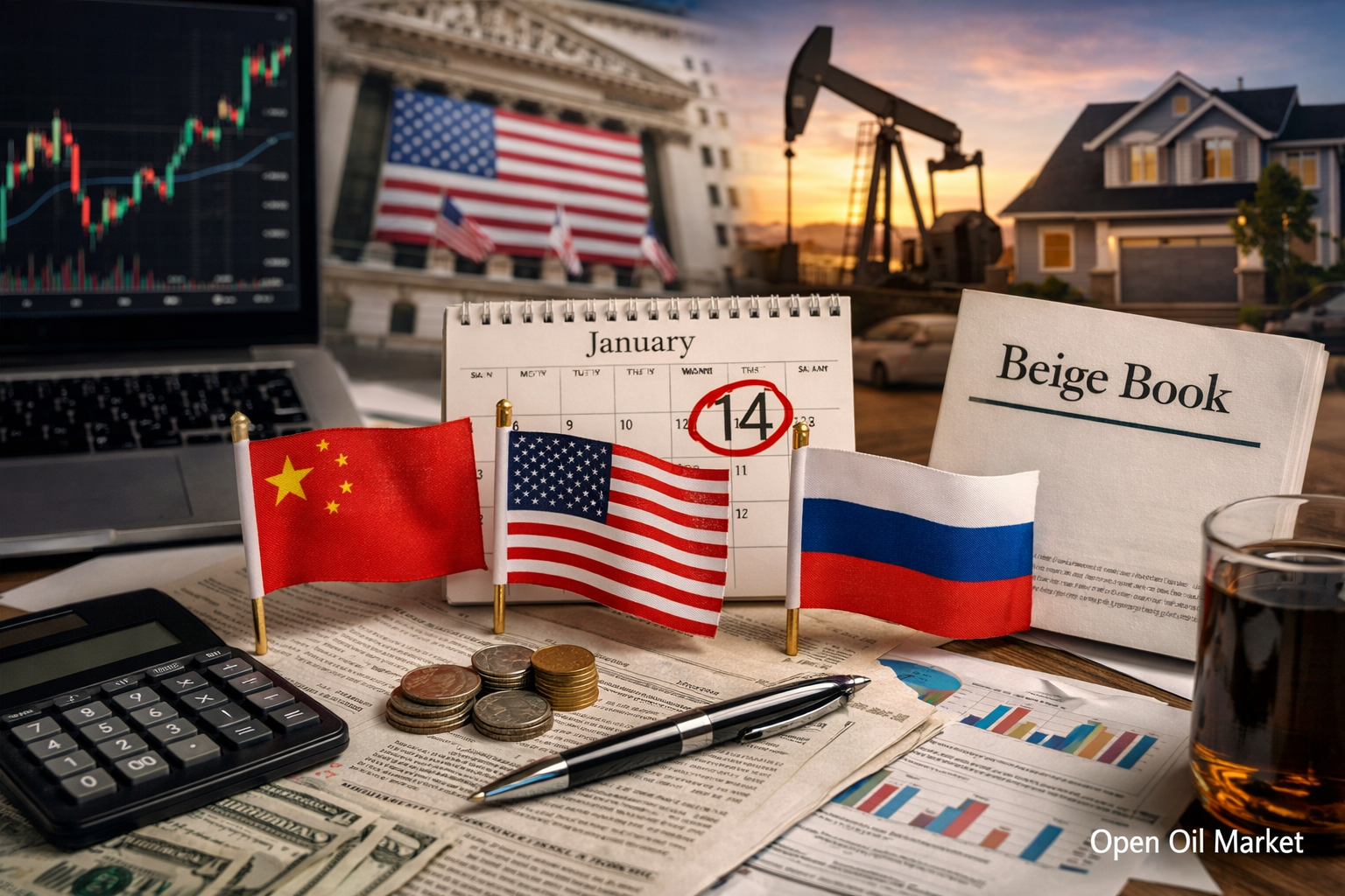 Ekonomické události a korporátní zprávy — středa, 14. ledna 2026: PPI USA, maloobchodní tržby a zprávy bank.