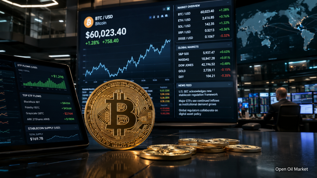 Kryptoměnový trh 29. června 2026: Bitcoin, ETF, stablecoiny a top-10 digitálních aktiv