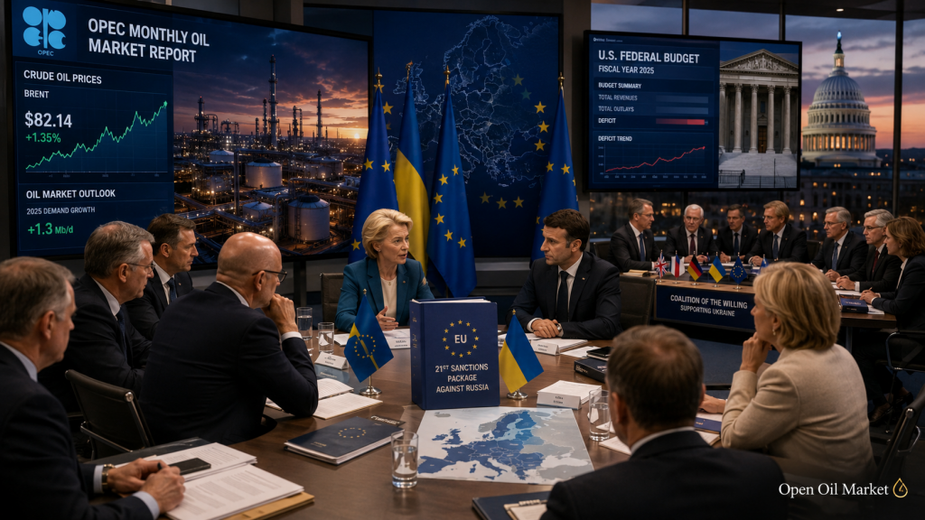 Sankce EU proti Rusku, schůzka k Ukrajině, zpráva OPEC a údaje o rozpočtu USA 13. července 2026