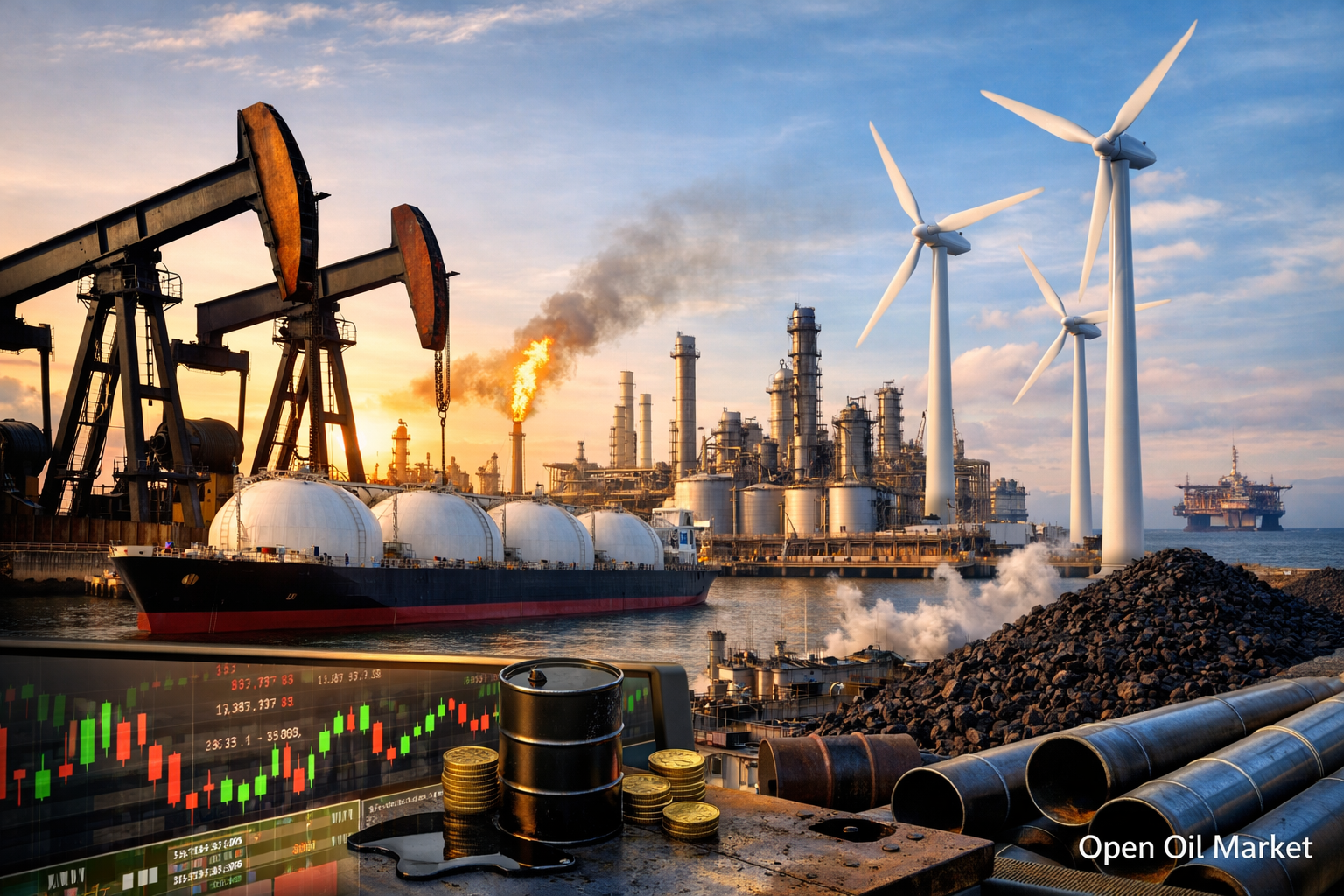 Zprávy z ropného a energetického sektoru — neděle, 15. února 2026: Brent, plyn a OZE